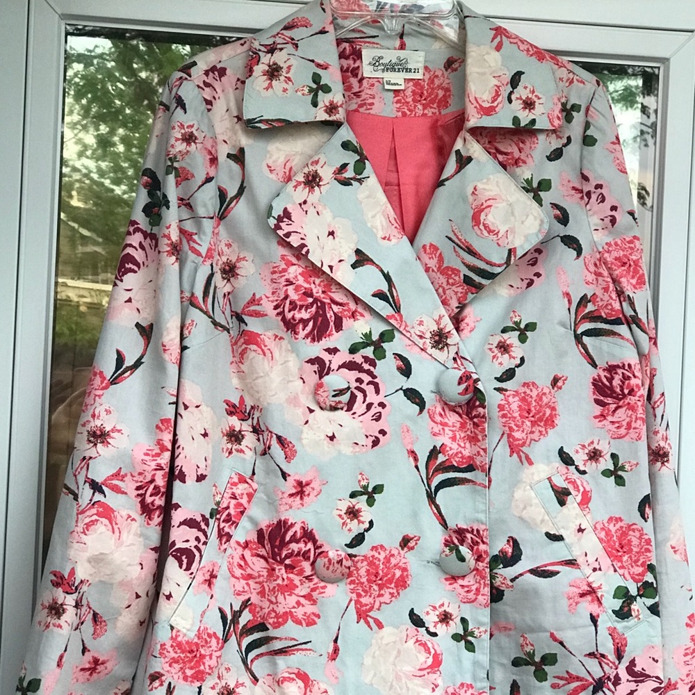 Forever 21 Floral-Jacquard Jacket